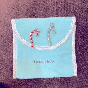 Tiffany & Co. Candy cane pendants one blue one red